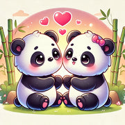 Diamond Painting - Verliefde Panda's